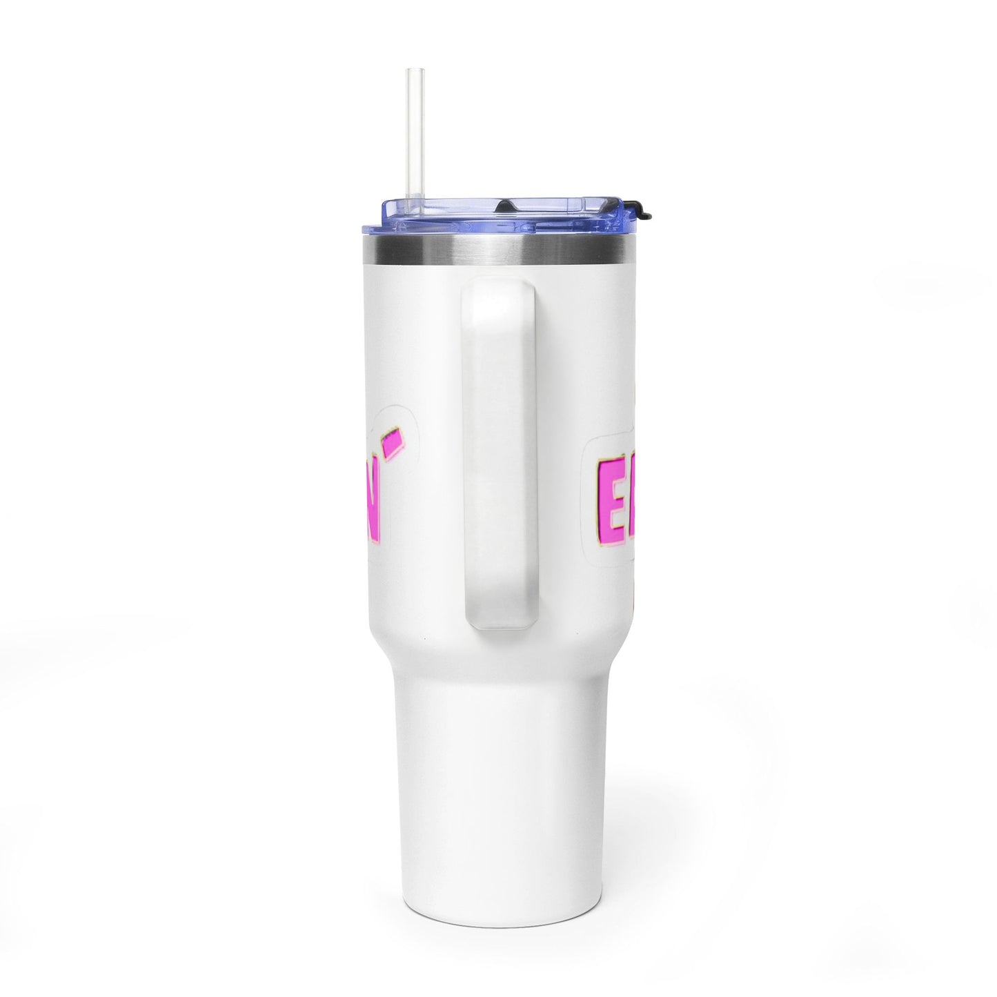 40oz Vacuum Tumbler — Pink "It Ain't Easy Being Wheezy" Insulated Travel Cup