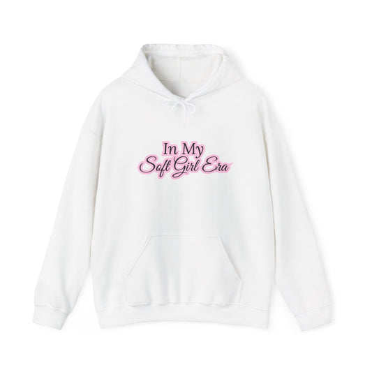 Soft Girl Era Hoodie — "In My Soft Girl Era" Cozy White Pullover