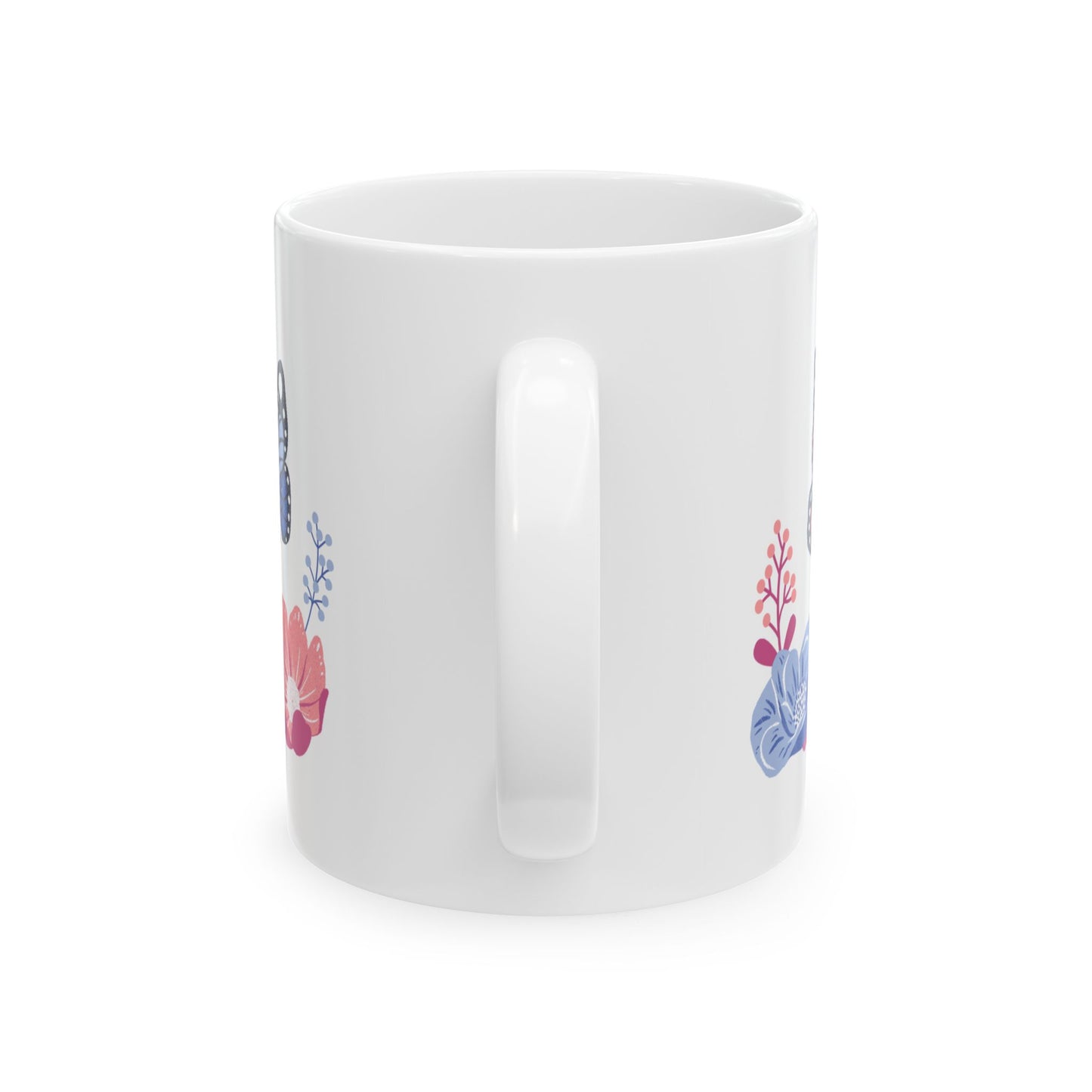 Enjoy The Little Things Ceramic Mug — Inspirational Floral Coffee Cup (11oz/15oz)